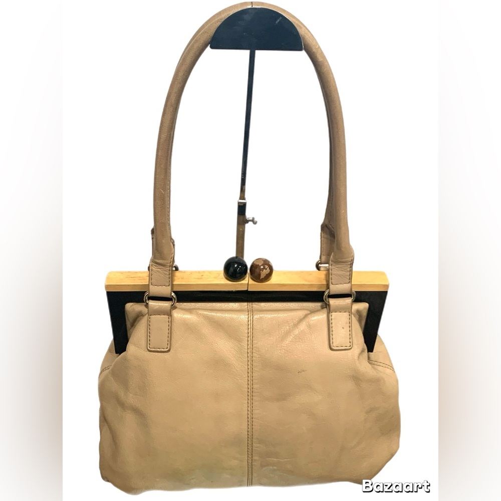 kate spade Beige and Black Leather Shoulder Bag